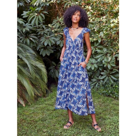 💕XIRENA💕 Leyla Dress ~ Water Blue Print Large - Picture 4 of 16